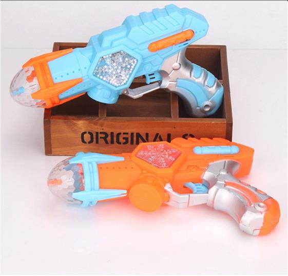 Rotating Snowflake Projection Light Sound Music Electric Toy Gun