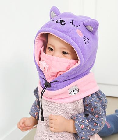 Children's 3-In-1 Winter Hoodie Earmuff Muffler Hat