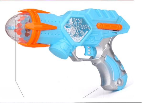 Rotating Snowflake Projection Light Sound Music Electric Toy Gun