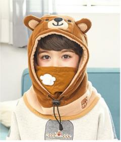 Children's 3-In-1 Winter Hoodie Earmuff Muffler Hat