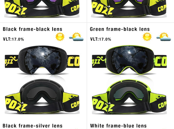 Anti-fog Ski Goggles - UV400 Men Women Snowboard Skiing Protection Sunglasses