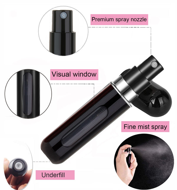 Portable Aluminium Spray Atomizer - Refillable Mini Perfume Spray Bottle