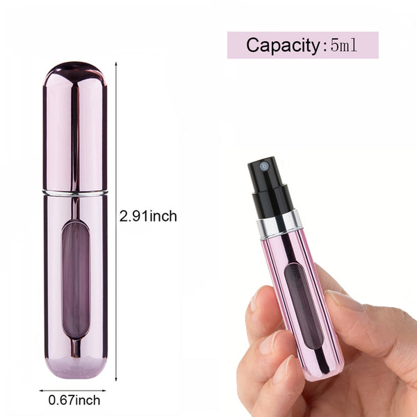 Portable Aluminium Spray Atomizer - Refillable Mini Perfume Spray Bottle