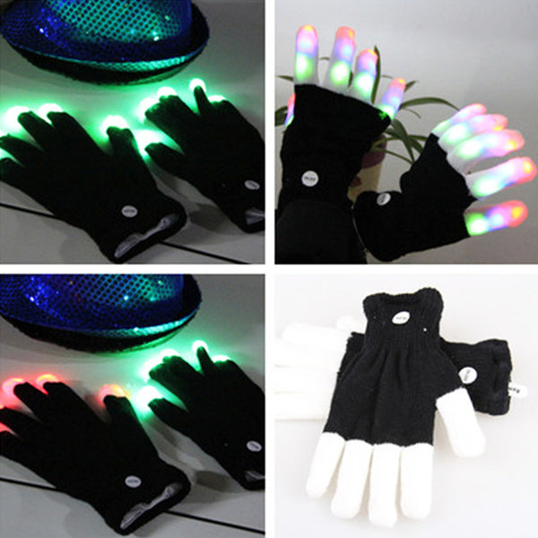 Finger Tip Lighting Gloves For Children - Glow In The Dark Flashing Gloves