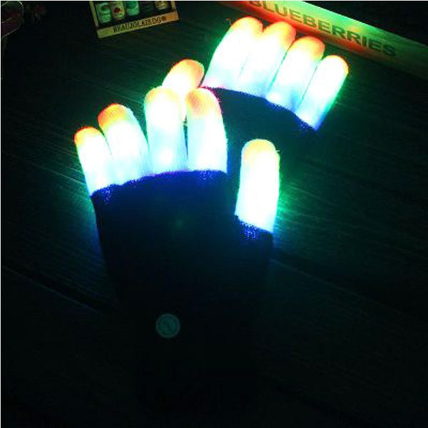 Finger Tip Lighting Gloves For Children - Glow In The Dark Flashing Gloves