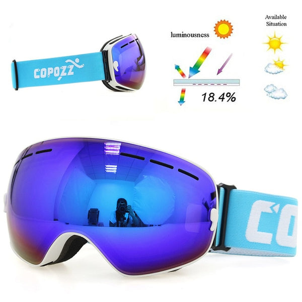 Anti-fog Ski Goggles - UV400 Men Women Snowboard Skiing Protection Sunglasses