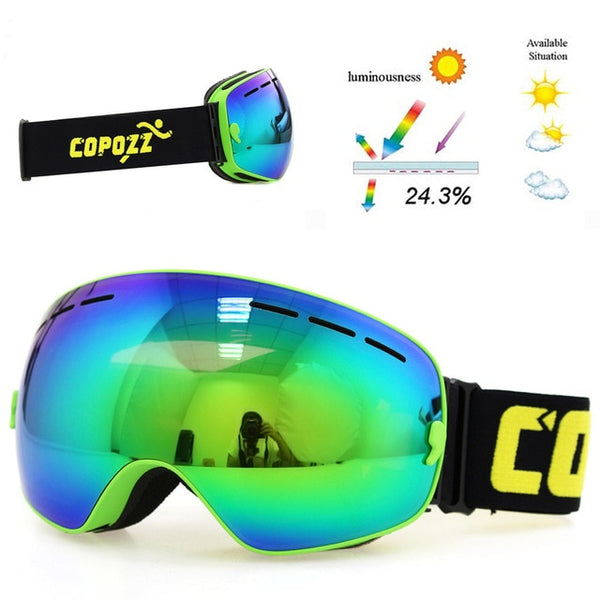 Anti-fog Ski Goggles - UV400 Men Women Snowboard Skiing Protection Sunglasses