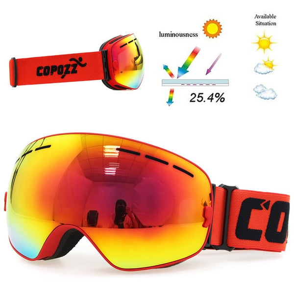 Anti-fog Ski Goggles - UV400 Men Women Snowboard Skiing Protection Sunglasses