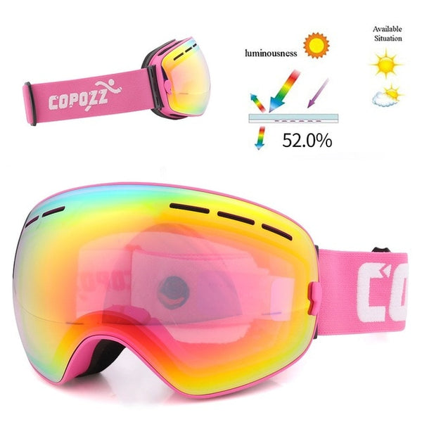 Anti-fog Ski Goggles - UV400 Men Women Snowboard Skiing Protection Sunglasses