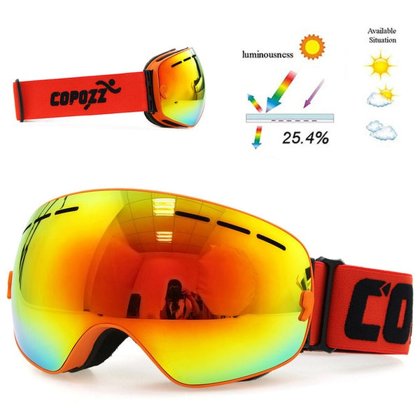 Anti-fog Ski Goggles - UV400 Men Women Snowboard Skiing Protection Sunglasses