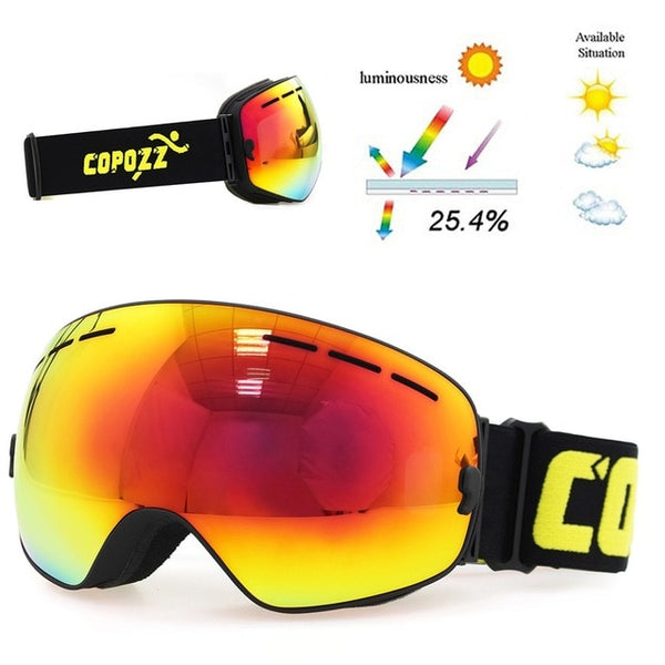 Anti-fog Ski Goggles - UV400 Men Women Snowboard Skiing Protection Sunglasses