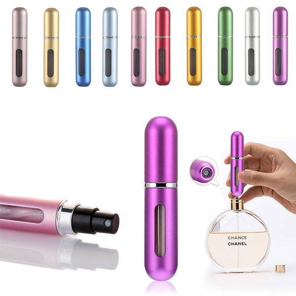 Portable Aluminium Spray Atomizer - Refillable Mini Perfume Spray Bottle